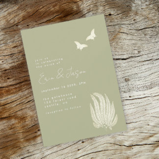Fern & Butterflies | Bröllopsinbjudan Meddelande