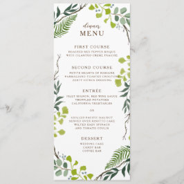 Fern Eucalyptus Hand-Drawn Greenery Bröllop Meny