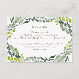 Fern Eucalyptus Hand-Drawn Greenery Bröllop Tilläggskort