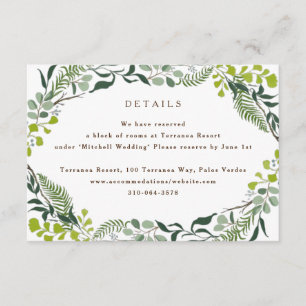 Fern Eucalyptus Hand-Drawn Greenery Bröllop Tilläggskort