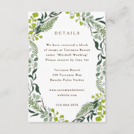 Fern Eucalyptus Hand-Drawn Greenery Bröllop Tilläggskort