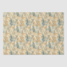 Fern & Eucalyptus Skeleton Löv Decoupage Papper