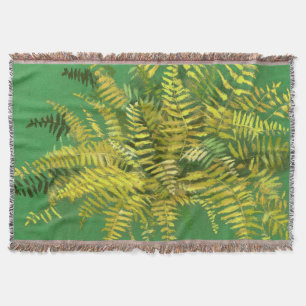 Fern, fronter, blommigt, grönt guldgrön gult mysfilt