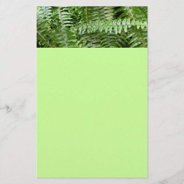 Fern Fronts I Grönt Nature Brevpapper (Framsida)