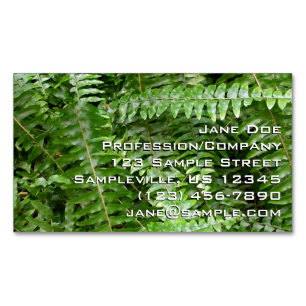 Fern Fronts I Grönt Nature Magnetiska Visitkort