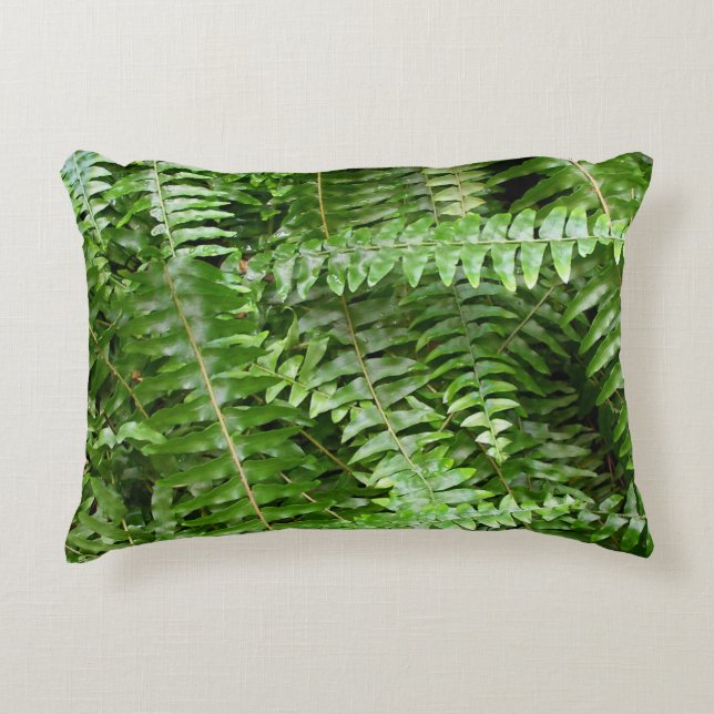 Fern Fronts I Grönt Nature Prydnadskudde (Framsidan)