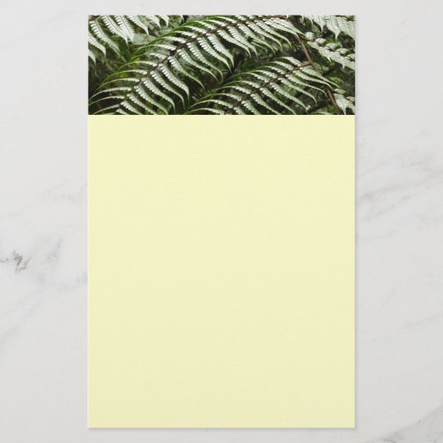 Fern Fronts II Mörk grönt natur Brevpapper (Framsida)