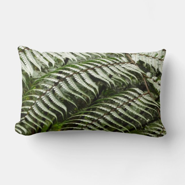 Fern Fronts II Mörk grönt natur Lumbarkudde (Framsida)