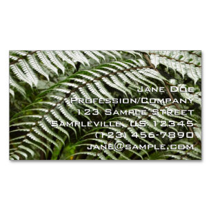 Fern Fronts II Mörk grönt natur Magnetiska Visitkort