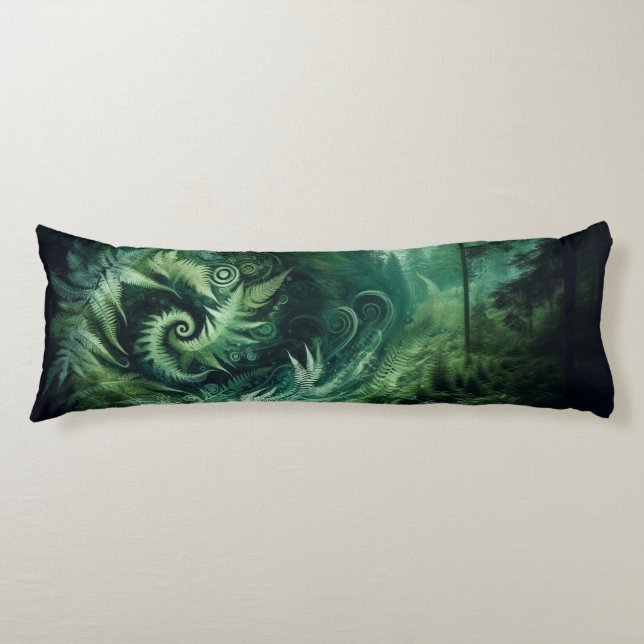 Fern Fusion - ett Serene Forest Escape Kroppskudde (Framsidan)