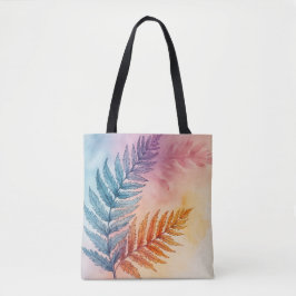 Fern Garden Watercolor Tote Bag Tygkasse