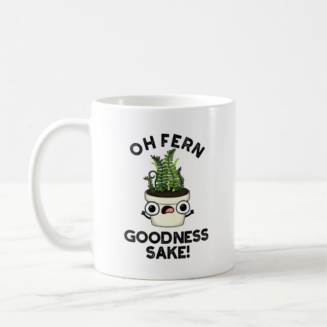 Fern Godhet Sake Funny Plant Pun Kaffemugg (Vänster)