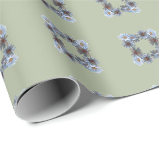 Fern green floral Gift Wrapping paper Presentpapper