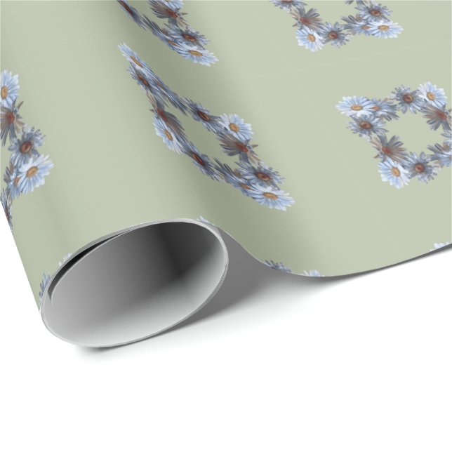 Fern green floral Gift Wrapping paper Presentpapper (Rullad Hörn)