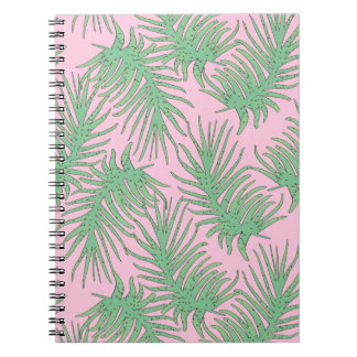 Fern grenar på rosa. anteckningsbok