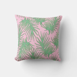 Fern grenar på rosa. kudde