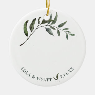 Fern Grönt Willow Gren Elegant bröllop Julgransprydnad Keramik
