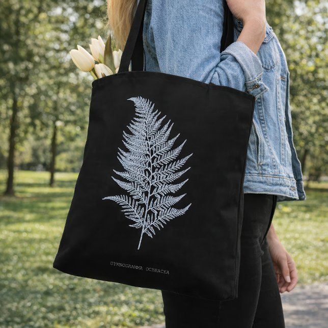Fern - Gymnogramma Ochracea - röntgeneffekt - 02 Tygkasse (Ochre Fern Frond, Gymnogramma Ochracea. Tote Bag)