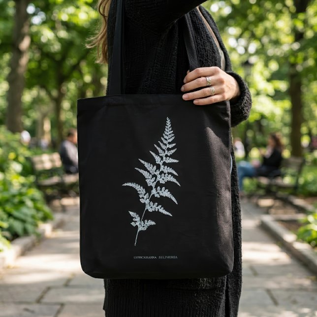 Fern - Gymnogramma Sulphurea - röntgeneffekt - 03 Tygkasse (Jamaican Goldback Fern, Gymnogramma Sulphurea. Tote Bag)