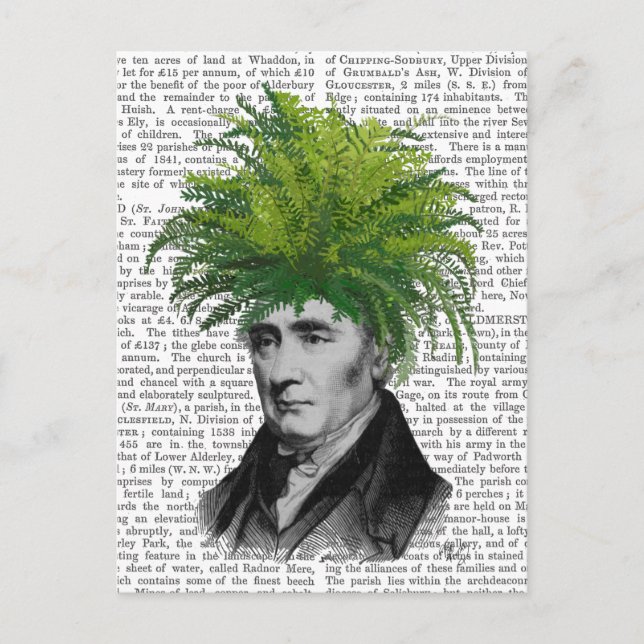 Fern Head Plant Head Vykort (Framsida)