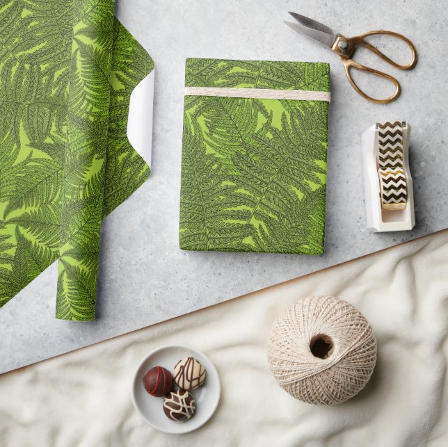 Fern i grönt presentpapper (Hantverk)