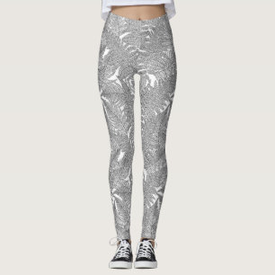 Fern i svartvitt leggings