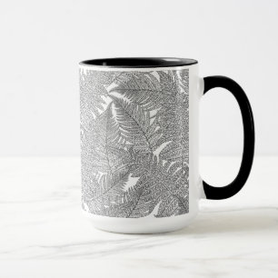 Fern i svartvitt mugg