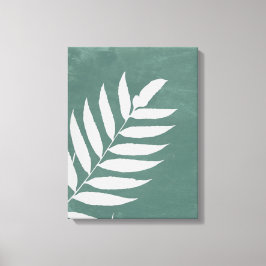 "Fern in Stillness" - en minimalistisk vit Fern Lö Canvastryck