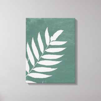 "Fern in Stillness" - en minimalistisk vit Fern Lö Canvastryck