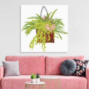 Fern Ivy Hängande Växt Botanisk Illustrationskonst Canvastryck