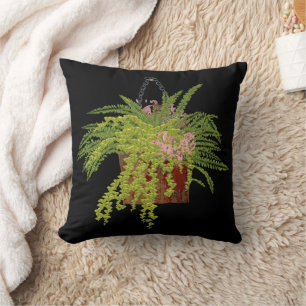 Fern Ivy Hängande Växt Botanisk Illustrationskonst Kudde