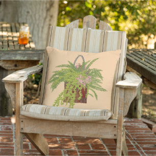 Fern Ivy Hängande Växt Botanisk Illustrationskonst Kudde