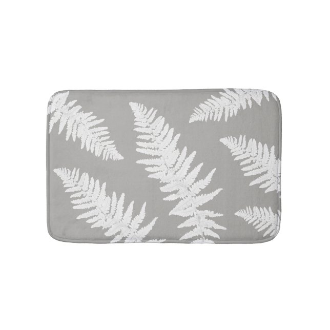 Fern Löv Grått botaniskt badbad Mat Badrumsmatta (Framsidan)