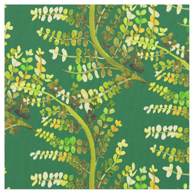 Fern löv grönt fern art tyg (Närbild)
