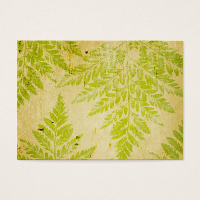 Fern Löv Stamped Mönster Grungy Background Visitkort (Framsidan)