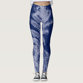 Fern Löv Struktur Sketch White Blue Leggings
