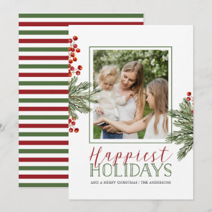 Fern och Holly Berries - jullkort Inbjudningar