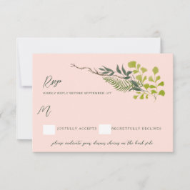 Fern Pepper Träd Löv Garden Rosa Osa Kort