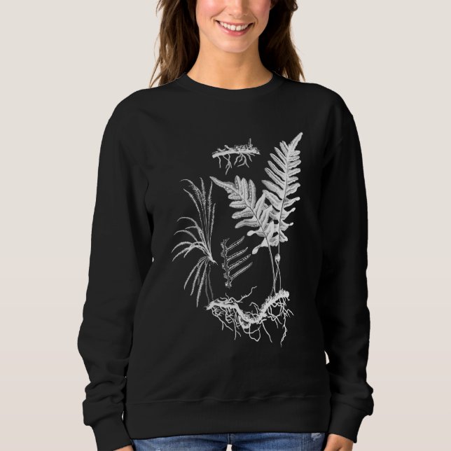 Fern Plant botaniska Ferns Illustration Flowerless T Shirt (Framsida)