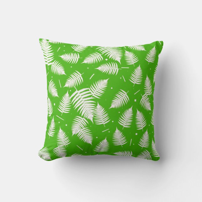 Fern Plant Löv Mönster Cushion Dekorativ kudde (Framsida)