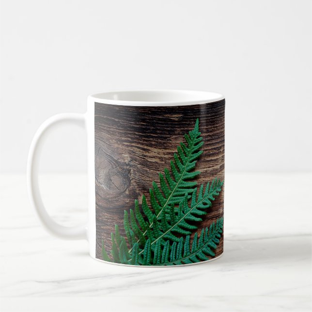 Fern plant wood small fern grunge kaffemugg (Vänster)
