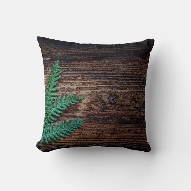Fern plant wood small fern grunge kudde (Framsida)