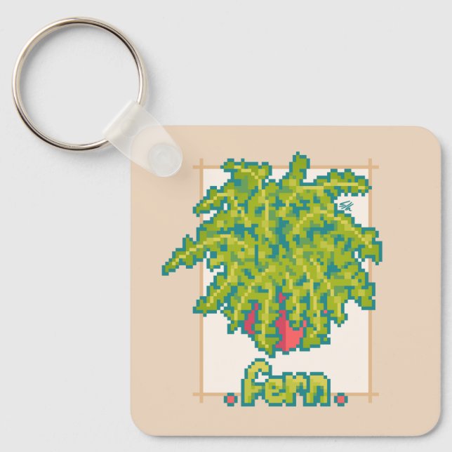Fern, varen Pixelart, Pixel Art Nyckelring (Framsida)