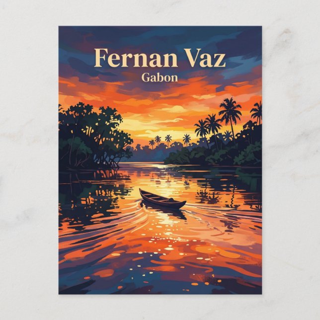 Fernan Vaz-lagunen Gabon Vykort (Framsida)