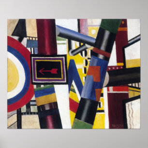 FERNAND LEGER-JÄRNVÄGSKORSSANDE STORA JÄRNVÄGAR POSTER