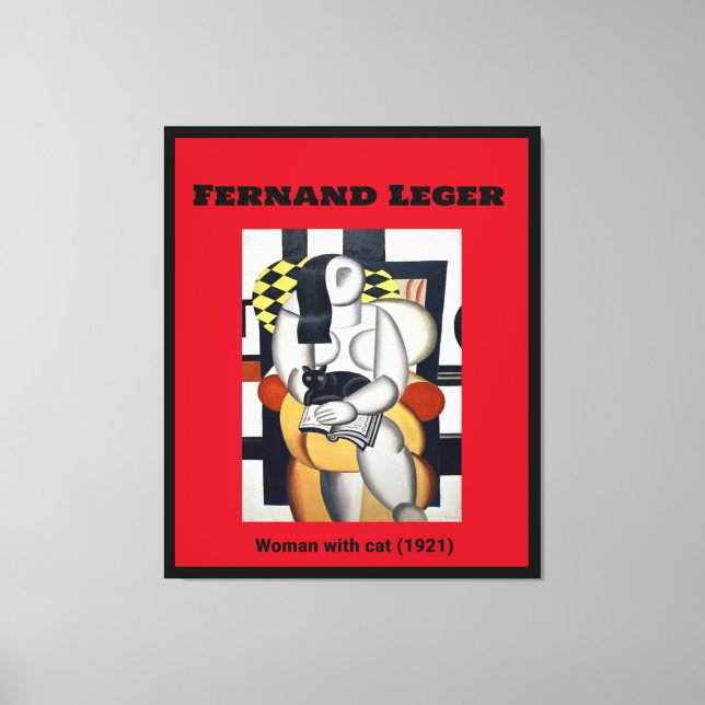 Fernand Leger: Woman with cat (1921) Canvastryck (Framsida)