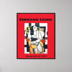 Fernand Leger: Woman with cat (1921) Canvastryck