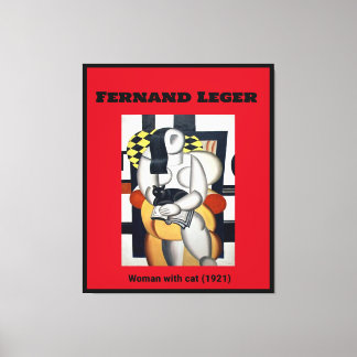 Fernand Leger: Woman with cat (1921) Canvastryck