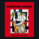 Fernand Leger: Woman with cat (1921) Poster<br><div class="desc">Denna bild skapades av Fernand Leger 1921. Leger var en av hans tids underbara bister. Kuba var en konströrelse som betonade användan av olika former för att skapa teckningar. Pablo Picasso är förmodligen den mest berömda kubanten, men Leger måste vara en nära sekund. I den här bilden, "Woman with Cat",...</div>