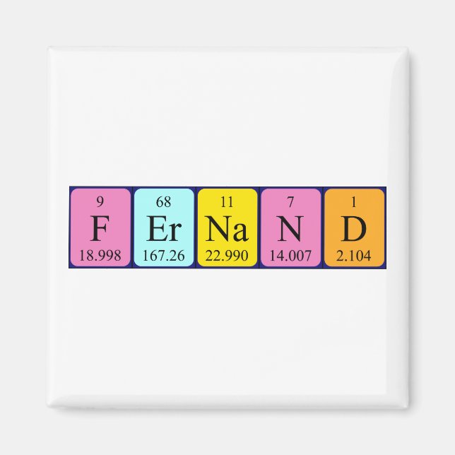 Fernand Periodisk bord namn magnet (Framsidan)